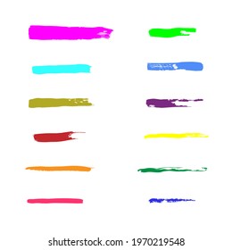 Flat Paint Brush Thin Straight Lines High Detail Abstract Vector Background Set 12. vector illustration. Isolated on a white background. Hand-drawn in the style of a doodle. cartoon. It can be used in