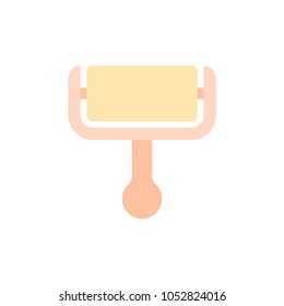 Flat paint roller icon sign vector illustration
