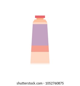Flat paint tube professional artist icon vector illustration