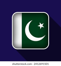Flat Pakistan Flag Background Vector Illustration
