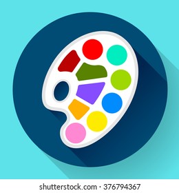 Flat Palette icon with long shadow. Flat design style.