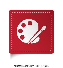 Flat Palette icon on red sticker