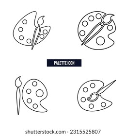 Flat palette icon symbol vector Illustration.