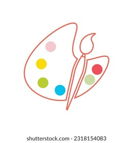 Flat palette icon symbol vector Illustration.