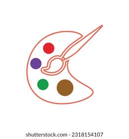 Flat palette icon symbol vector Illustration.