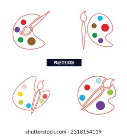 Flat palette icon symbol vector Illustration.