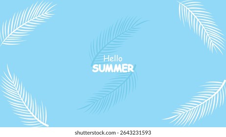 Diseño plano del fondo del verano de la hoja de palma para el Anuncio estacional y la Plantilla del saludo del Festiva
