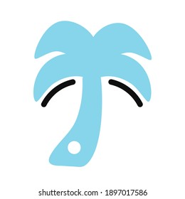 Flat palm tree icon. Vector travel icon. 
