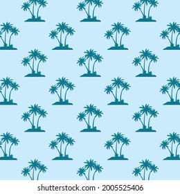 Flat palm trees seamless pattern
