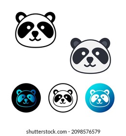 Flachbild-Panda-Kopfbild-Illustration