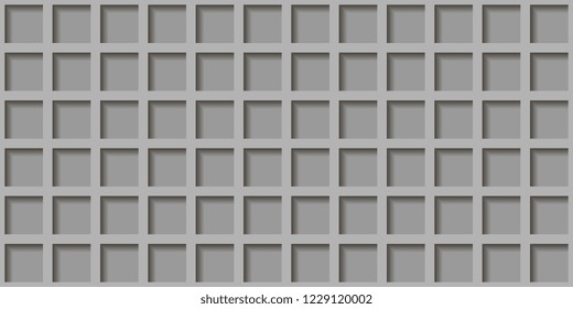 Flat panel grille with square holes. Seamless background for your site