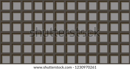Flat panel grille with square holes. Seamless background for your site