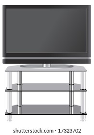 Flat Panel Television On Modern Tv Stand