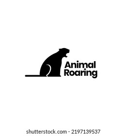 Flat Panther Roar Logo Design