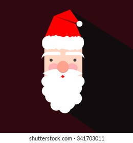 Flat Papa Noel Face Illustration