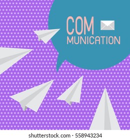 Flat paper airplane communication vector