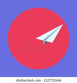 Flat paper airplane icon