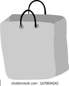 Flat paper bag, illustration, vector on white background.