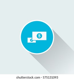 flat paper banknote icon