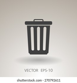 Flat a paper basket icon. vector.