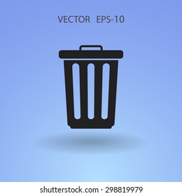 Flat a paper basket icon. vector.