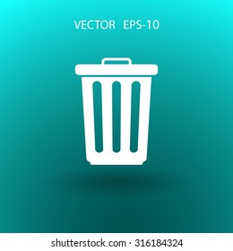 Flat a paper basket icon. vector.