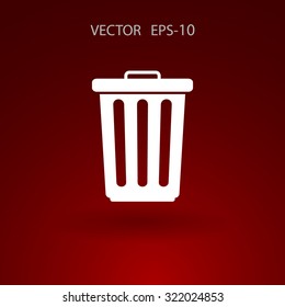 Flat a paper basket icon. vector.