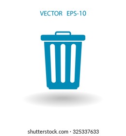 Flat a paper basket icon. vector.