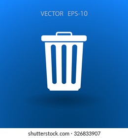 Flat a paper basket icon. vector.