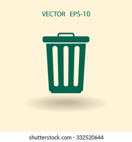 Flat a paper basket icon. vector.