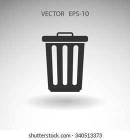 Flat a paper basket icon. vector.