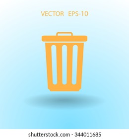 Flat a paper basket icon. vector.