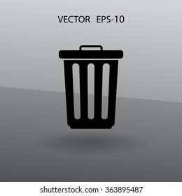 Flat a paper basket icon. vector.