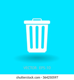 Flat a paper basket icon. vector.