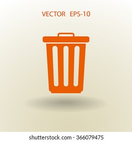 Flat a paper basket icon. vector.