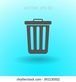 Flat a paper basket icon. vector.