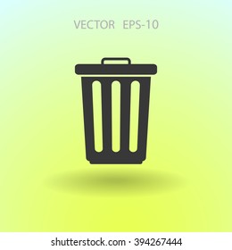 Flat a paper basket icon. vector.