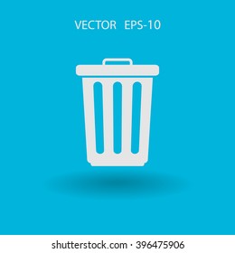 Flat a paper basket icon. vector.
