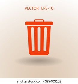 Flat a paper basket icon. vector.