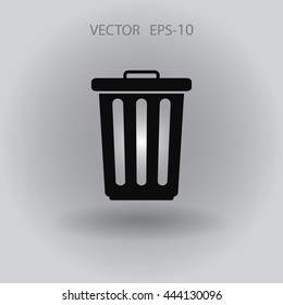 Flat a paper basket icon. vector.