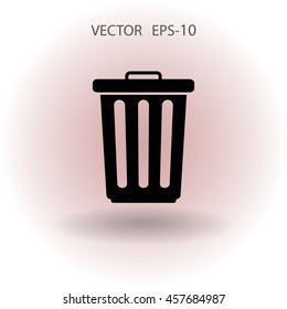Flat a paper basket icon. vector.