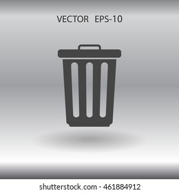 Flat a paper basket icon. vector.