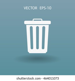 Flat a paper basket icon. vector.