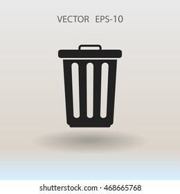 Flat a paper basket icon. Vektor.