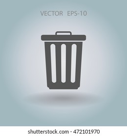 Flat a paper basket icon. vector.