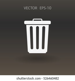 Flat a paper basket icon. vector illustration