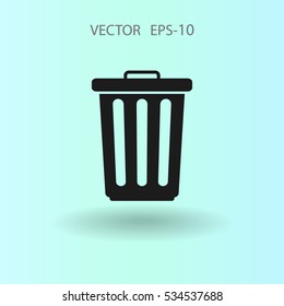 Flat a paper basket icon. vector illustration