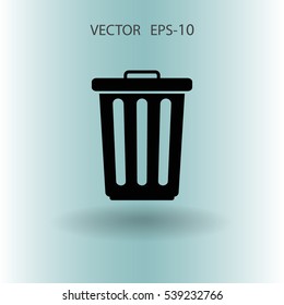 Flat a paper basket icon. vector illustration