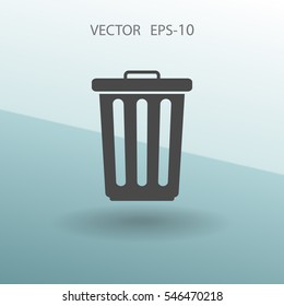 Flat a paper basket icon. vector illustration