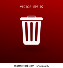 Flat a paper basket icon. vector illustration